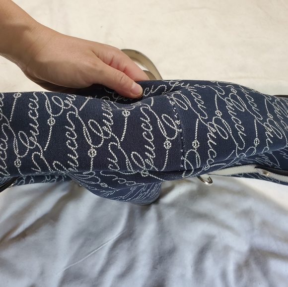 GUCCI RARE BAG VINTAGE NAVY PURSE WHITE LEATHER - Picture 12 of 16